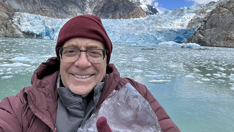 Todd Gross with iceberg chunk