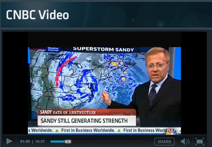 Todd Gross Sharing The Forecast For Hurricane Sandy